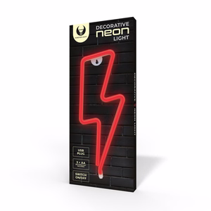 Neon LED-valo BOLT punainen Bat + USB FLNE06 Forever Light
