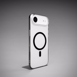 Puro Lite Mag TPU+PC suojakuori MagSafe-yhteensopiva iPhone 17 Air:lle - läpinäkyvä mustalla renkaalla