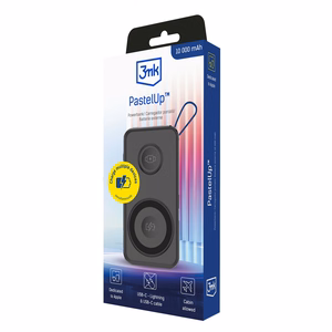 Powerbank 3mk PastelUp 10,000mAh 22.5W USB 1A1C - black