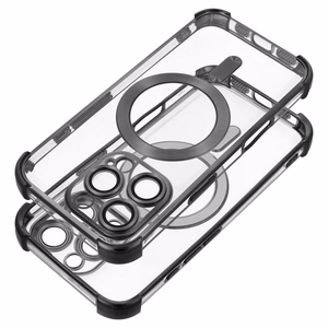 Suojakuori iPhone 17 AIR:lle Antishock Electro MagSafe-yhteensopiva musta