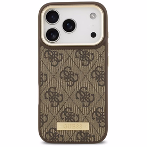 Guess 4G Logo Plate MagSafe suojakuori iPhone 17 Pro - ruskea