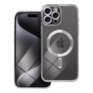 Suojakuori iPhone 15 PRO MAX:lle Electro Mag Cover yhteensopiva MagSafe-version kanssa hopeinen