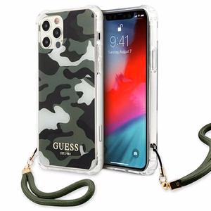 Guess GUHCP12MKSARKA iPhone 12/12 Pro 6.1" vihreä/khaki kovakotelo Camo Collection