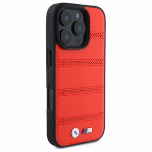 BMW M Perforated And Stitched Line MagSafe Suojakuori iPhone 16 Pro Max:lle - Punainen