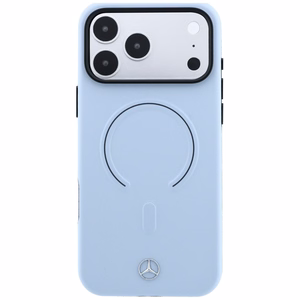Mercedes 3D MagSafe nahkainen suojakuori malleille iPhone 18 Pro Max / 17 Pro Max, sininen