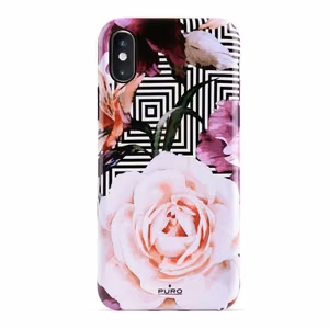 Puro Glam Geo Flowers Pink Peonies suojakuori laitteelle iPhone XS Max