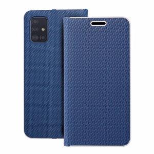 Puhelinkotelo LUNA Book Carbon SAMSUNG A71 sininen