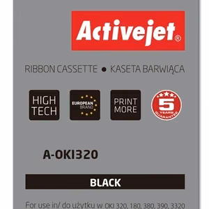 Activejet A-OKI320 – musta värinauha, korvaa tuotteen OKI 9002303, 3,000,000 merkkiä, Supreme, 100-pack