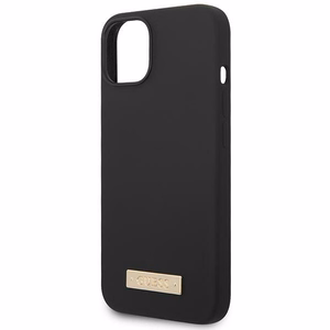 Guess GUHMP14MSBPLK iPhone 14 Plus 6.7" musta/musta kova kotelo Silikoni logo levy MagSafe