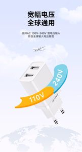 Charger Awei C15T-EU 10W 2xUSB-A + USB-A to USB-C cable 1.0m white
