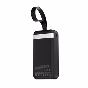 Wozinsky W8-W 30000 mAh 30W varavirtalähde, 2x USB-A, USB-C, taskulampulla, musta