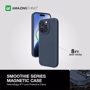 Amazing Thing Smoothie Magsafe Suojakuori 8FT IP156.7PSMBU iPhone 15 Pro Max:lle laivastonsininen
