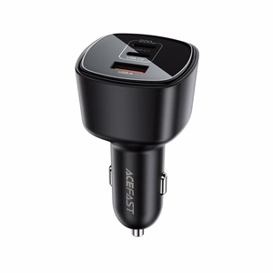 Acefast B18 200 W -autolaturi, 2 × USB-C + USB-A, musta