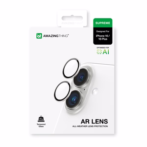 AmazingThing AR 2 Lens Glass Full Clear Tempered Glass for iPhone 16 / 16 Plus - Transparent