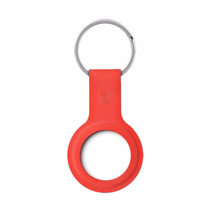 Crong Silicone case for Apple AirTag 1 / 2, with key ring, red