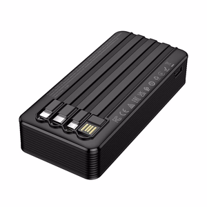 Borofone Power Bank 20000mAh BJ84A Smooth - USB - with USB, Type C, Lightning and Micro USB cables black