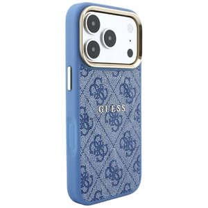 Guess Embossed 4G Classic MagSafe -suojakuori iPhone 17 Pro Max / 18 Pro Max -puhelimelle, sininen