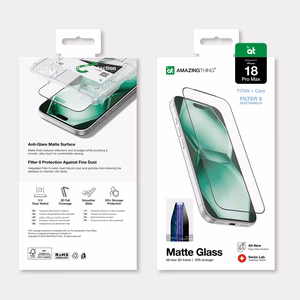 AmazingThing Titan +Care matta lasi iPhone 18 Pro Max -mallille, asennuskehyksellä