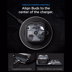 Spigen Ultra Hybrid Zero One -suojakuori Samsung Galaxy Buds 4 / 4 Pro:lle - musta