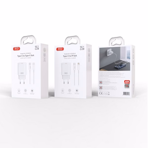 XO wall charger CE25 PD 25W 1x USB-C white + cable USB-C - Lightning