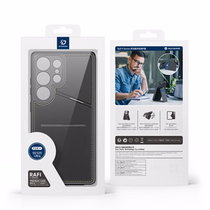 Dux Ducis Rafi II Suojakuori Samsung Galaxy S25 Ultralle jalustalla ja lompakolla - Musta