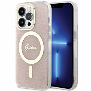 Guess IML 4G MagSafe Suojakuori iPhone 15 Pro:lle - vaaleanpunainen