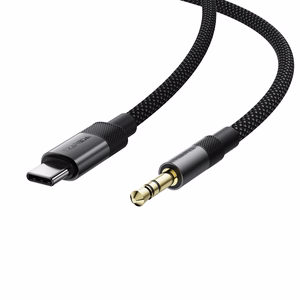 Acefast J11 USB-C 3.5mm mini jack kaapeli 1m - musta