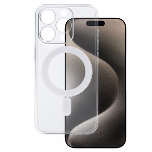 TEL PROTECT MagSilicone Suojakuori iPhone 15 Pro:lle läpinäkyvä