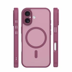 Mag Matt Suojakuori iPhone 16 6,1" viininpunainen kamerasuoja