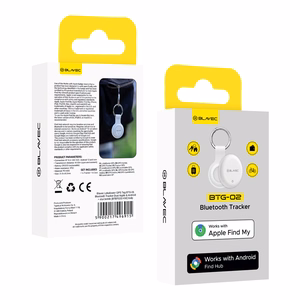 Valkoinen Blavec BTG-02 Bluetooth-paikannin avainrenkaalla Apple- ja Android-laitteille (BTBTG02-KW)