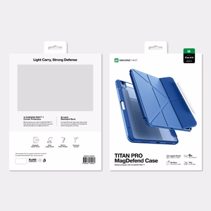 AmazingThing Titan Pro -suojakuori iPad A16 11" -mallille 720° kääntyvällä telineellä ja kynätelineellä, sininen