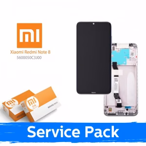 LCD-näyttö yhteensopiva Xiaomi Redmi Note 8 (Note 8 2021) kehyksellä / valkoinen / (Service Pack)