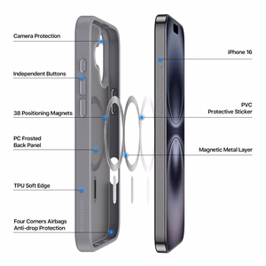 Dux Ducis Yind Suojakuori Apple iPhone 16 - musta