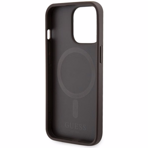 Guess GUHMP13XP4RPSW iPhone 13 Pro Max 6.7 ruskea/ruskea suojakuori 4G Printed Stripes MagSafe