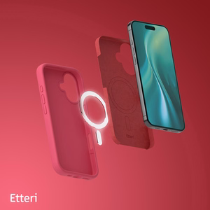 Etteri Silikoninen Mag suojakuori iPhone 16 6,1:lle vadelmanpunainen