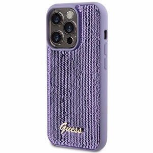 Guess Sequin Script Metal Suojakuori iPhone 15 Pro:lle - violetti