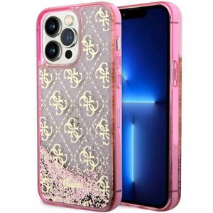 Guess GUHCP14LLC4PSGP iPhone 14 Pro 6.1" pink/pink hardcase Liquid Glitter 4G Transculent