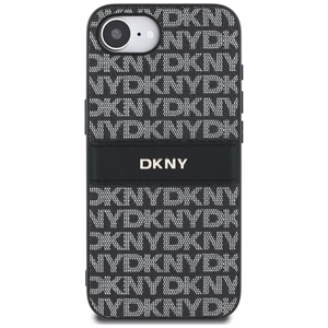 DKNY Repeat Texture Pattern Tonal Stripe Suojakuori iPhone 16e:lle - musta