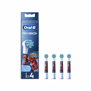 Oral-B EB10 Spider-Man – vaihtoharjaspäät, lapsille, 4 kpl