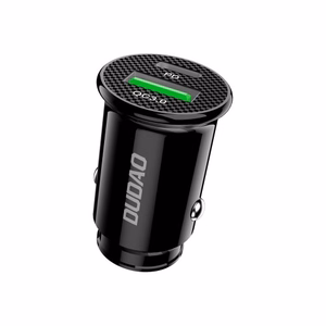 Autolaturi Dudao R3PRO musta (1xUSB / 1xUSB-C / 18W) + Type-C / Lightning kaapeli