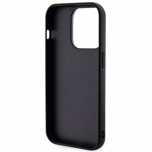 Karl Lagerfeld 3D Rubber Glitter Logo Suojakuori iPhone 15 Pro:lle - musta