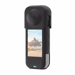 PULUZ silikonisuojakuori linssisuojalla Insta360 X5 -kameralle (musta)