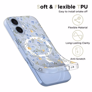 Tech-Protect FlexAir MagSafe Suojakuori iPhone 17:lle - Daisies with Leaves