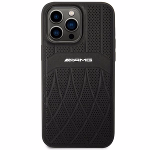 AMG AMHMP14XOSDBK iPhone 14 Pro Max 6.7 musta/musta kovakuori nahkainen Curved Lines MagSafe
