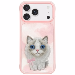 NIMMY Suojakuori BIG EYED PET 2.0 Cat iPhone 17 Pro:lle - vaaleanpunainen