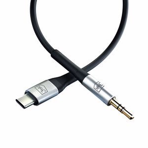 Audiokaapeli 3mk USB-C - 3,5mm 1,0m musta