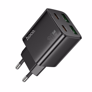 Puhelinlaturi Hoco 2 x USB-C + 2 x USB-A QC3.0 PD 3A 30W N56 musta