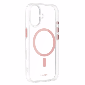 Liavec Glossy Magsafe Clear Case do Iphone 16 różowy