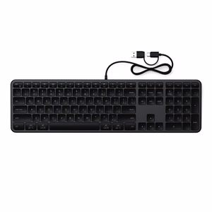 Langallinen näppäimistö USB A/USB C QWERTY Dual (Mac/Windows) Satechi Slim LX3 Wired avaruusmusta