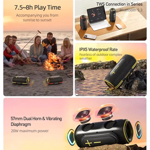 Kannettava Bluetooth-kaiutin Awei KA5 20W musta-keltainen